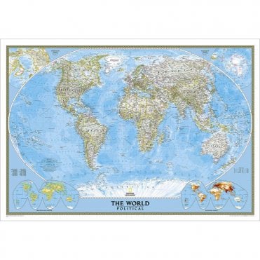 World Political Wall Map (36 x 24 inches)