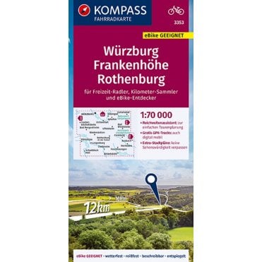 Würzburg - Frankenhöhe - Rothenburg | Kompass cycling map 33
