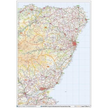 Angus & Aberdeenshire Postcode Sector Wall Map (S20)