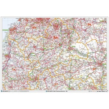 Bath - BA - Postcode Wall Map