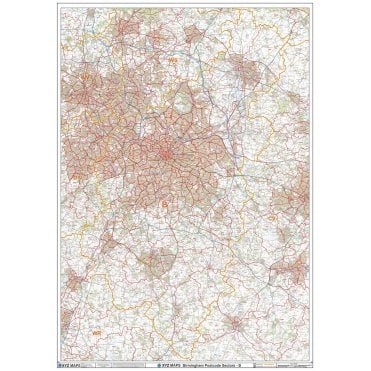 Birmingham - B - Postcode Wall Map