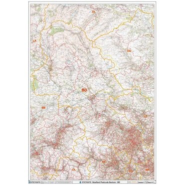Bradford - BD - Postcode Wall Map