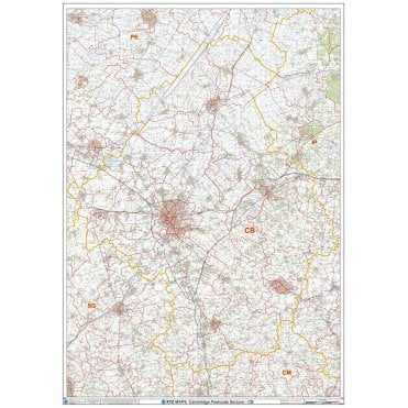 Cambridge - CB - Postcode Wall Map