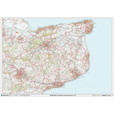 Canterbury - CT - Postcode Wall Map