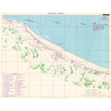 D-Day - Omaha Beach - Normandy - Wall Map