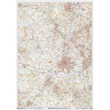 Derby - DE - Postcode Wall Map