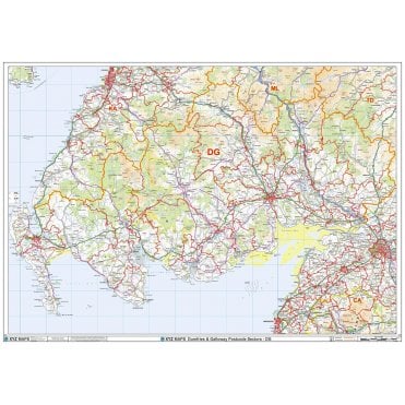 Dumfries & Galloway - DG - Postcode Wall Map