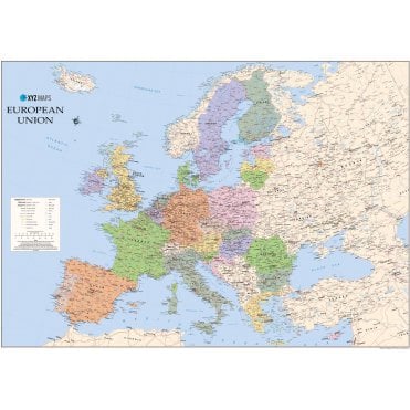 European Union 2017 Wall Map