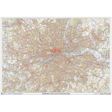 Greater London Postcode District Wall Map (D7)