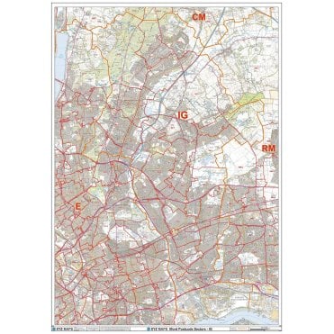 Ilford - IG - Postcode Wall Map