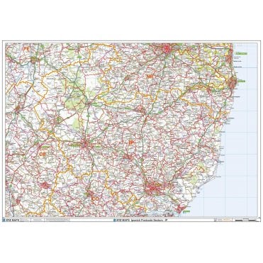 Ipswich - IP - Postcode Wall Map
