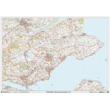 Kirkcaldy - KY - Postcode Wall Map