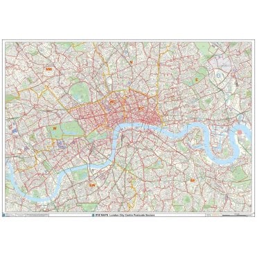 London City Centre Postcode Sectors Wall Map (C1)