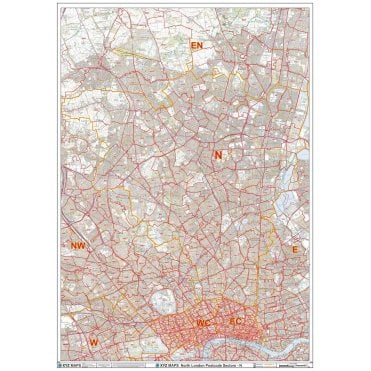 North London - N - Postcode Wall Map