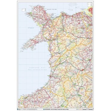 North Wales Postcode Sector Wall Map (S9)