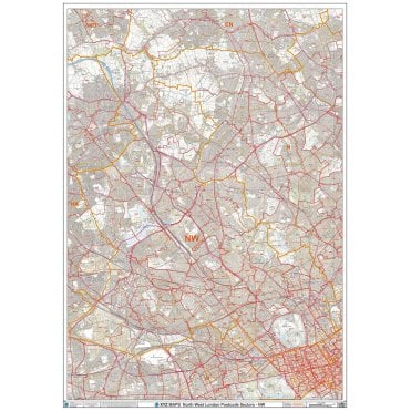 North West London - NW - Postcode Wall Map