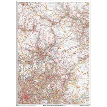 Oldham - OL - Postcode Wall Map