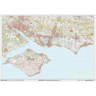 Portsmouth - PO - Postcode Wall Map