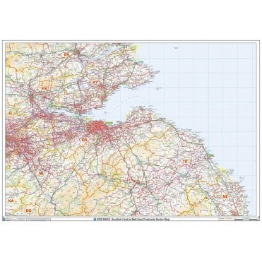 Scottish Central Belt East Postcode Sector Wall Map (S18)