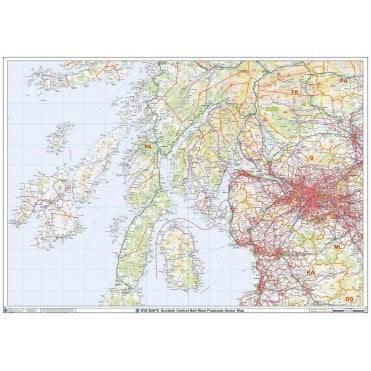 Scottish Central Belt West Postcode Sector Wall Map (S17)