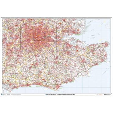 South East England Postcode Sector Wall Map (S4)