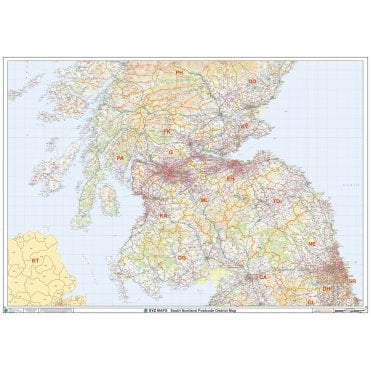 South Scotland Postcode District Wall Map (D5)