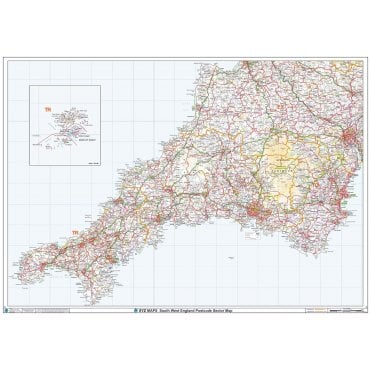 South West England Postcode Sector Wall Map (S1)