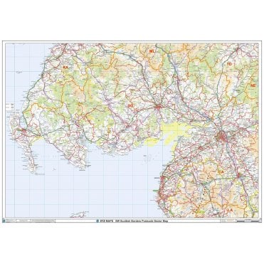 South West Scottish Borders Postcode Sector Wall Map (S15)