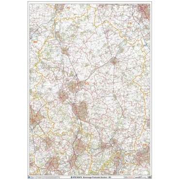 Stevenage - SG - Postcode Wall Map
