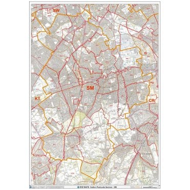 Sutton - SM - Postcode Wall Map