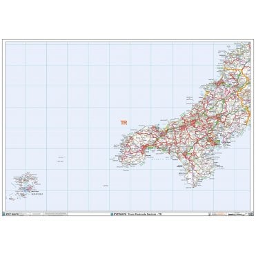 Truro - TR - Postcode Wall Map