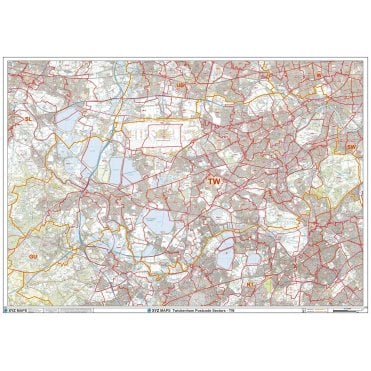 Twickenham - TW - Postcode Wall Map