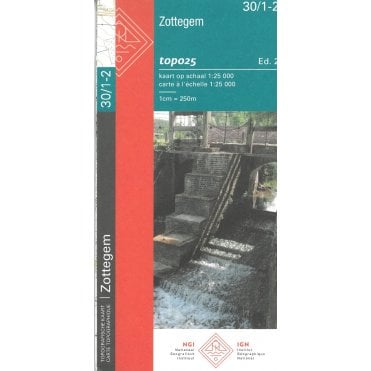 Zottegem - Belgium IGN Topo map 30/1-2